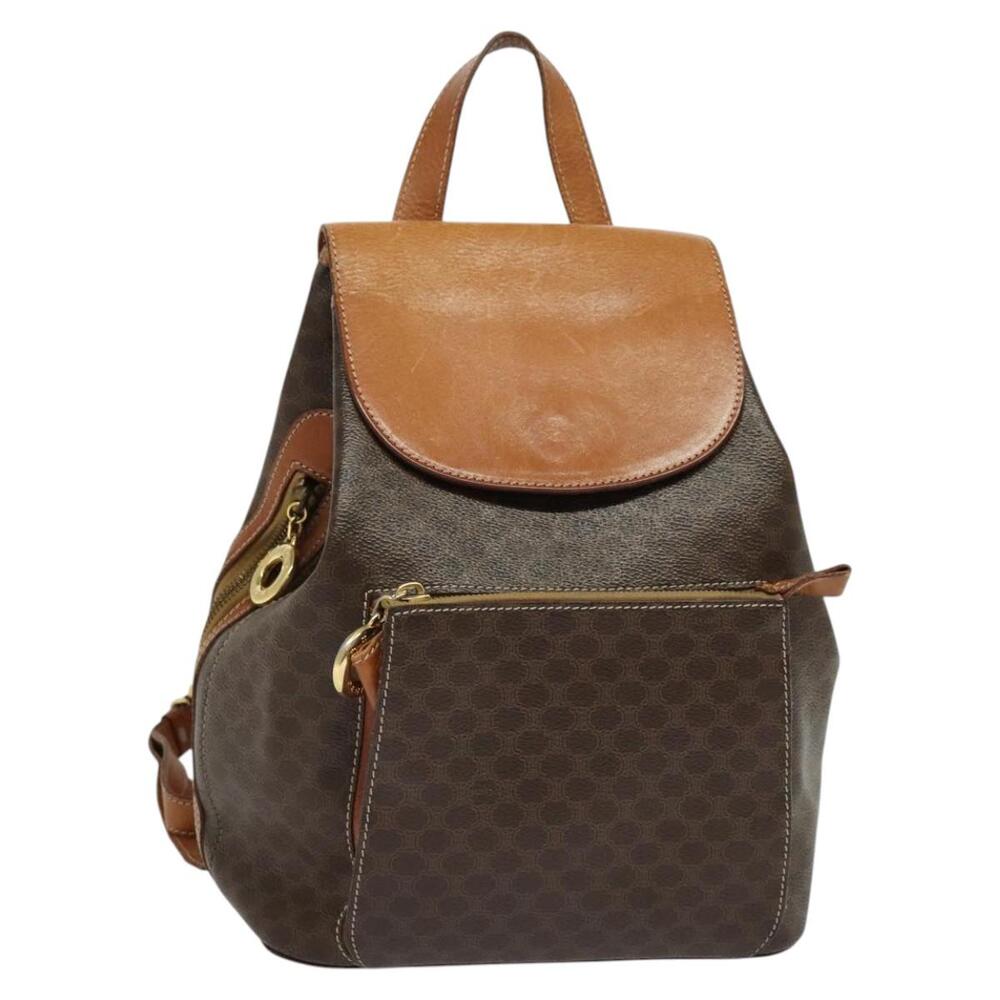 CELINE Backpack Pvc Leather Brown Gold
